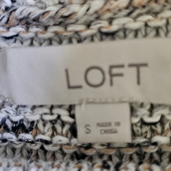 LOFT Marled Natural Sleeveless Soft Knit Sweater Tunic - Picture 4 of 6